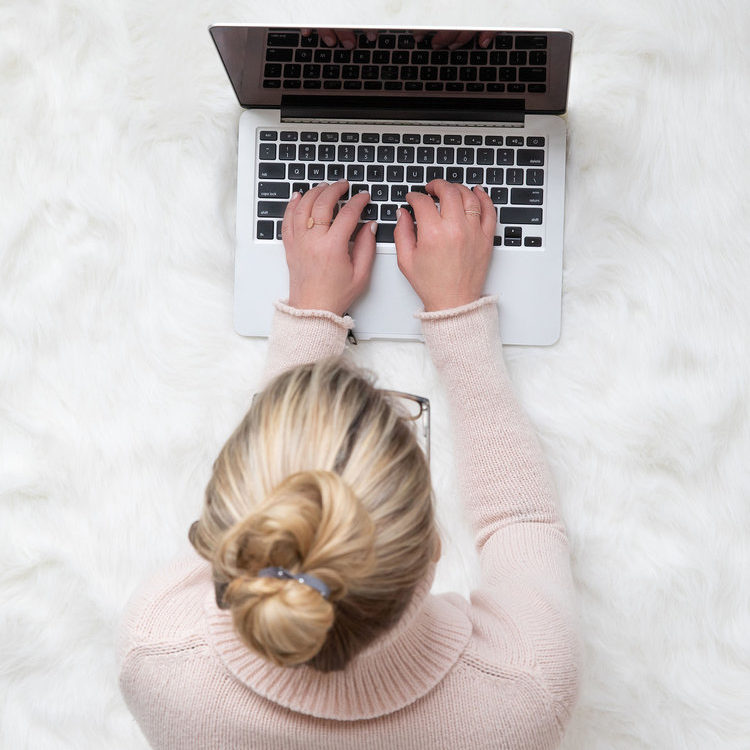 woman working on a computer