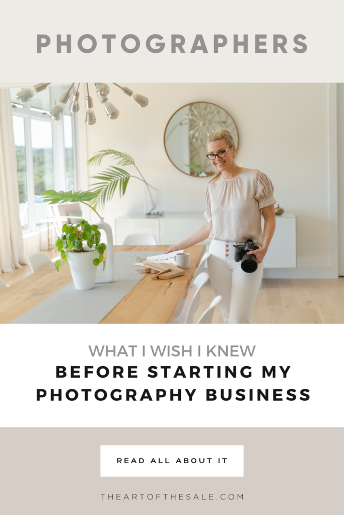 What I wish I knew before starting my photography business - woman holding camera in dining room